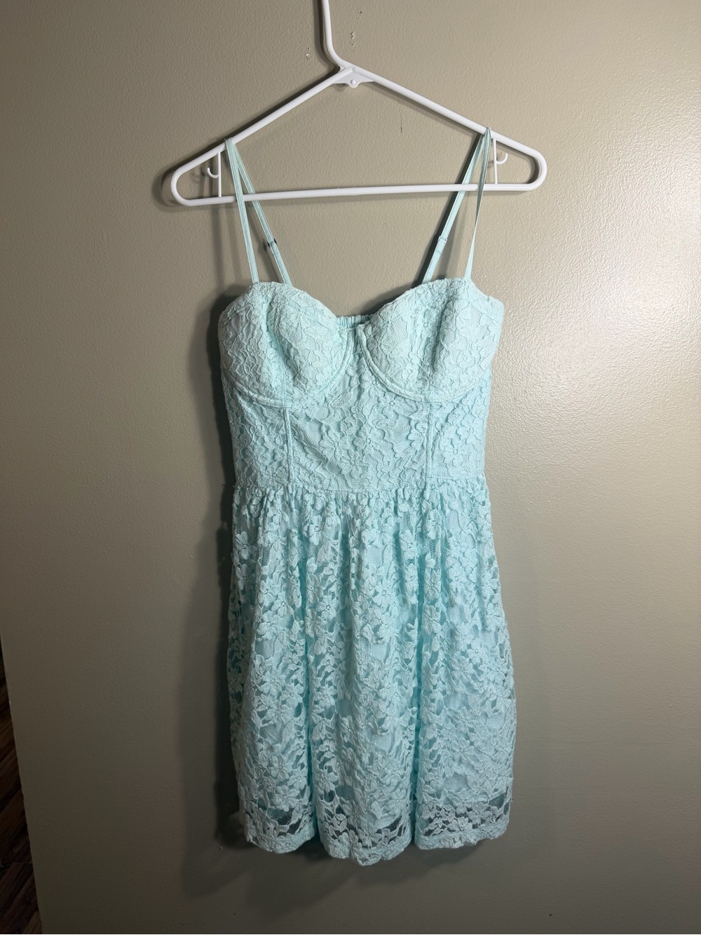 Abercrombie & Fitch Mint Aqua Lace Bustier Dress Women’s Large Y2K Coquette